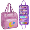 Jaffzora Dolls Carrying Case for LOL Surprise Dolls, Large Purple Leather Tote with 6 Clear Pockets, Model J-Doll Case-B-PUR-US