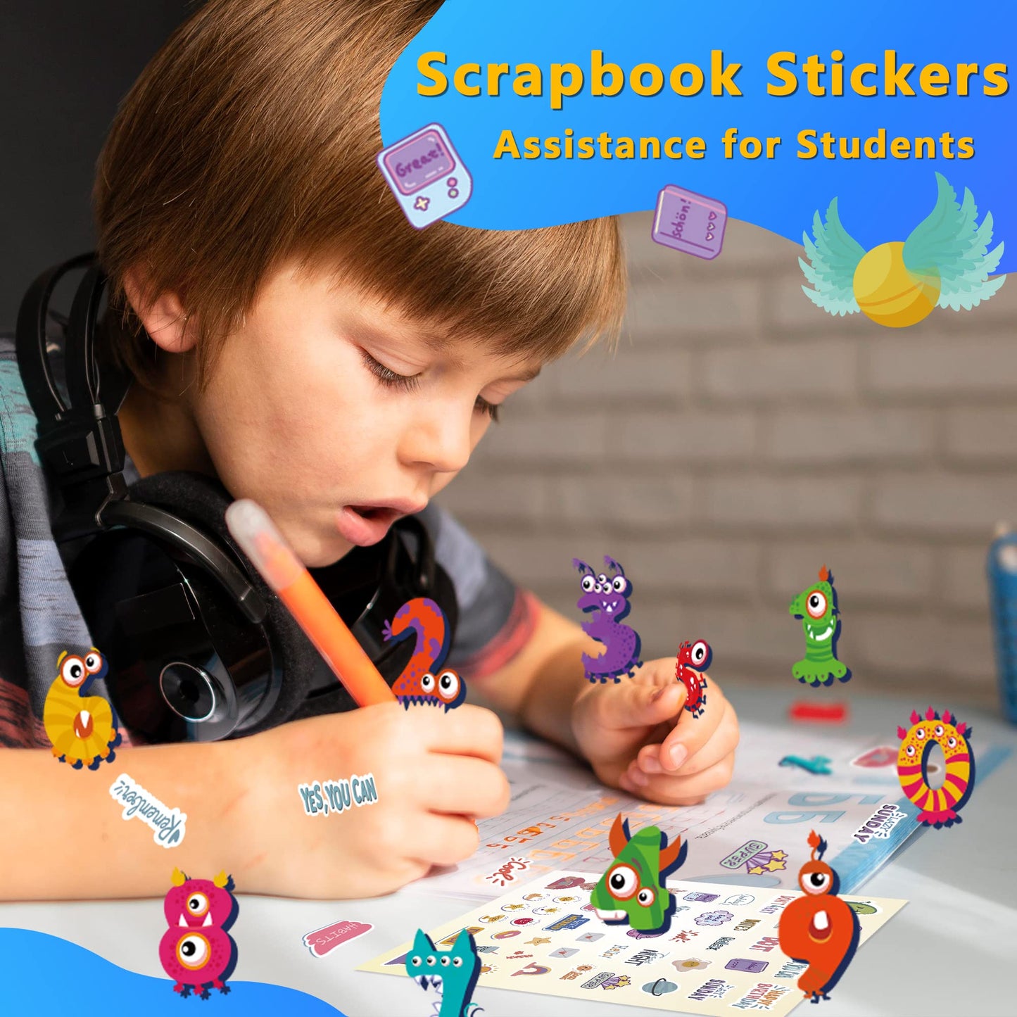 Sinceroduct Stickers For Kids - 40 Sheets Different Magic Fairy Tale Stickers, Sticker Book With 1000+ Cartoon Patterns, 20 Them