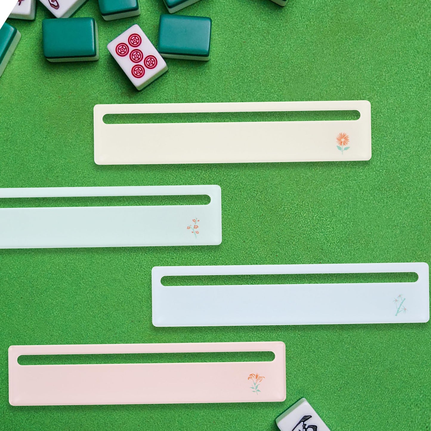 czzwak 4PC Mahjong Card Line Finder Strips - Bright Acrylic Strategy Tool for Beginners | Travel Parties Game Nights | Rules Helper & Accessories Set | Mahjong Gifts