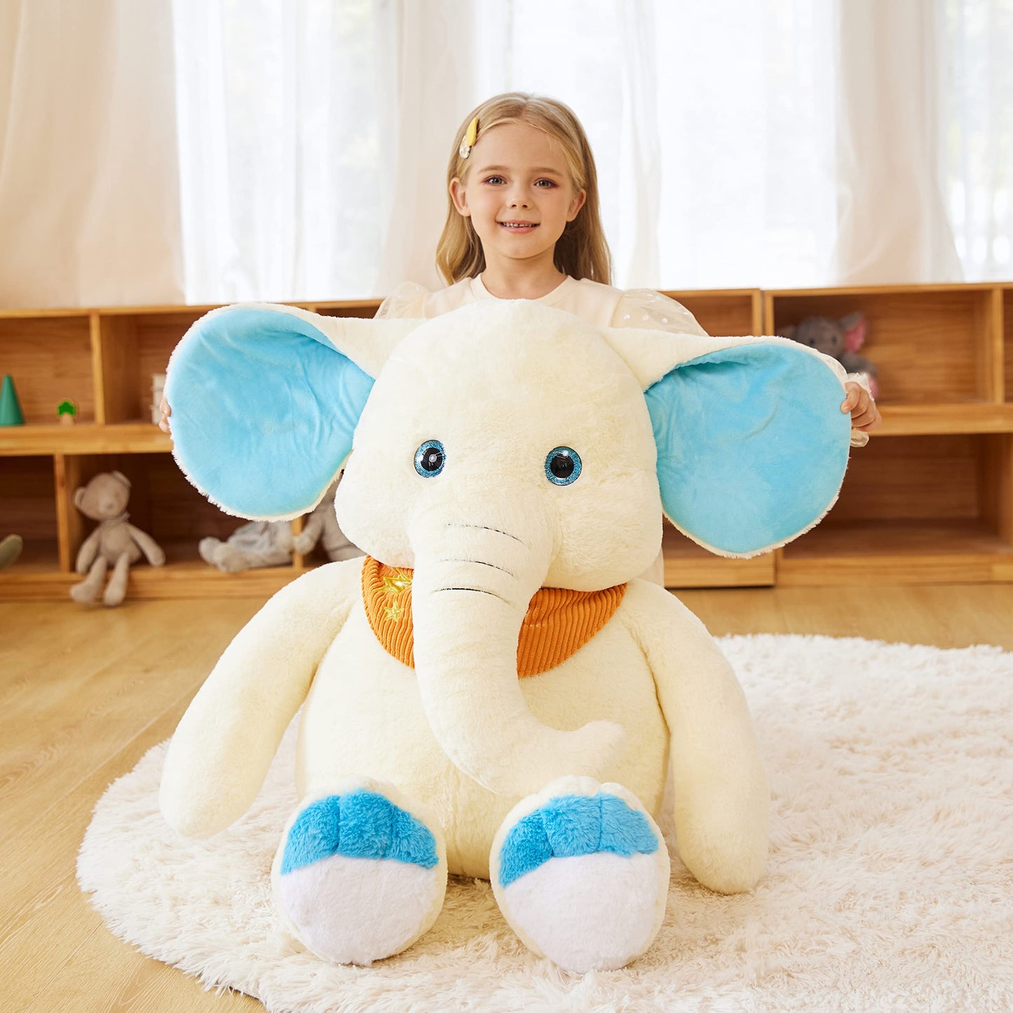 Earthsound Giant Elephant Stuffed Animal Plush Toy,30'' Large Jumbo Cute Soft Toys,Big Size Huge Fluffy Plushy Oversized Fat Plu