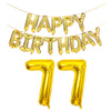 SHUNTAI 77th Birthday Decorations - Gold Jumbo Foil Number Balloons & Happy Birthday Banner - 77 Years Old Party Supplies