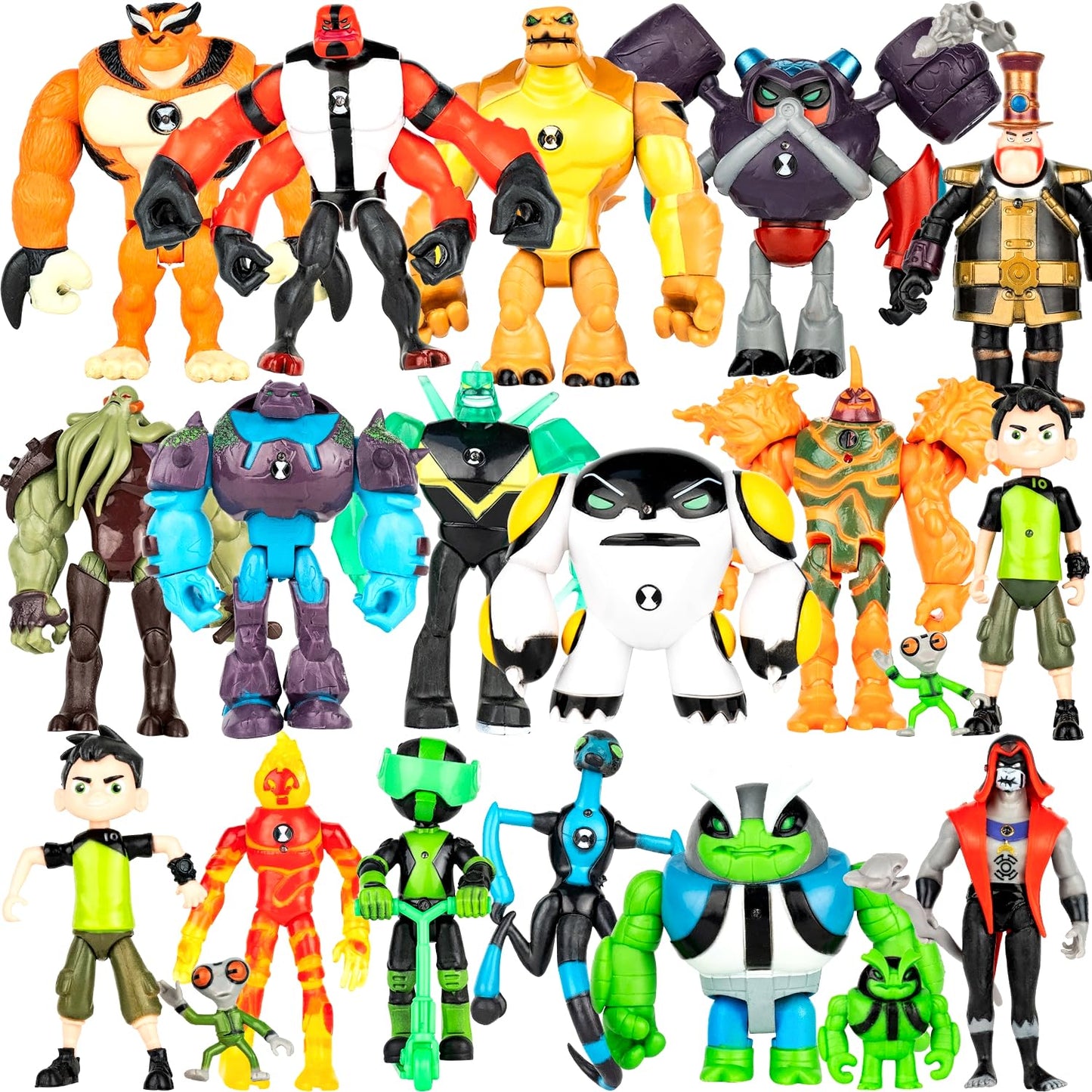Muksse Big Set 20 Pcs Omnitrix Action Figures Toys, Exclusive Collection Toys, Anime Character Figurines With Cake Toppers, Alie