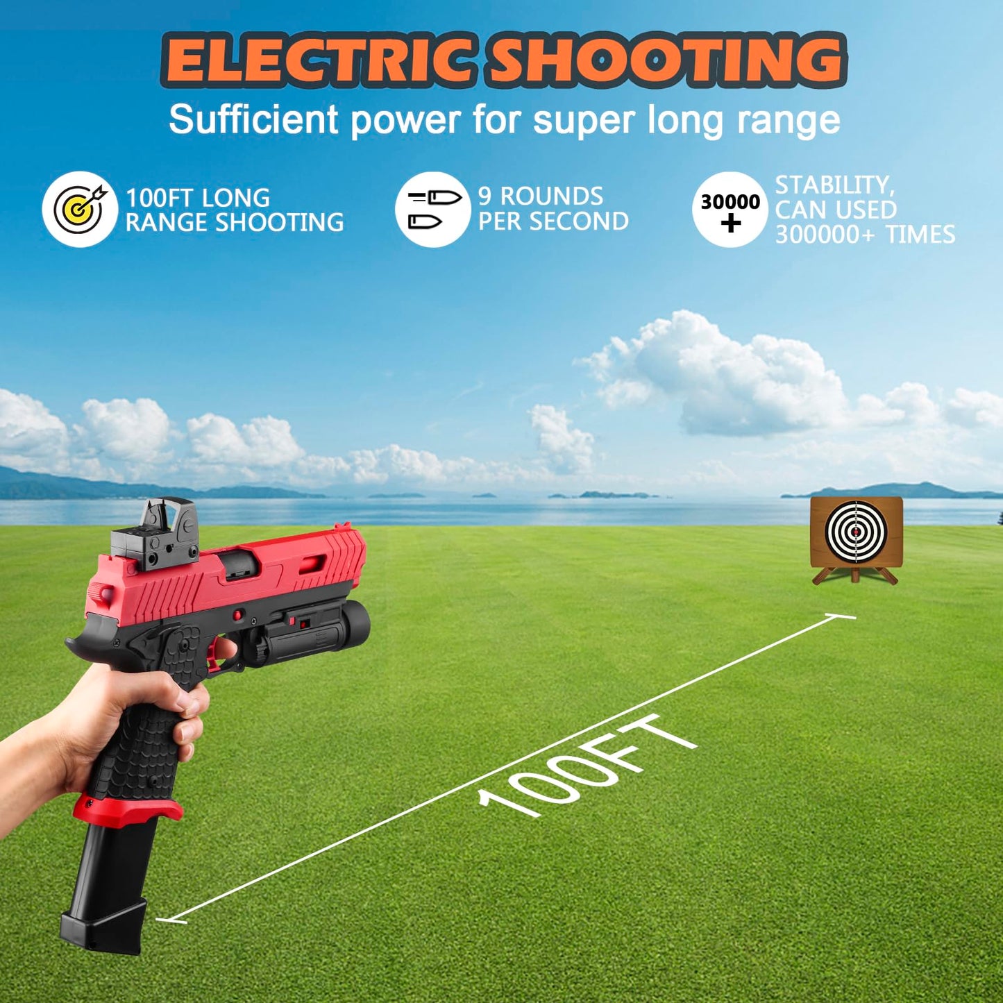 Electric Gel Toys New X5, Full Auto Splat-Blaster Includes Drum and Goggles for Outdoor Team Game, X2 Upgrade Version for Ages 1