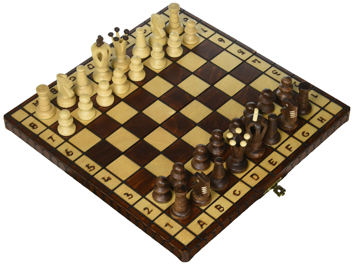 Wegiel Chess Royal 30 European Wooden Handmade Set, 11.81"x1.97", Brown, Model SH-CH010-A