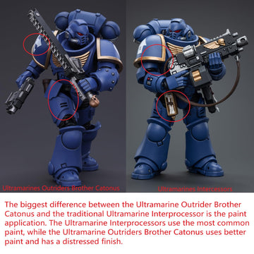 JoyToy Warhammer 40K Genuine License 1:18 Action Figure Space Marines Ultramarines Outriders Brother Catonus 4.96 inch Collectible Action Figures Sets