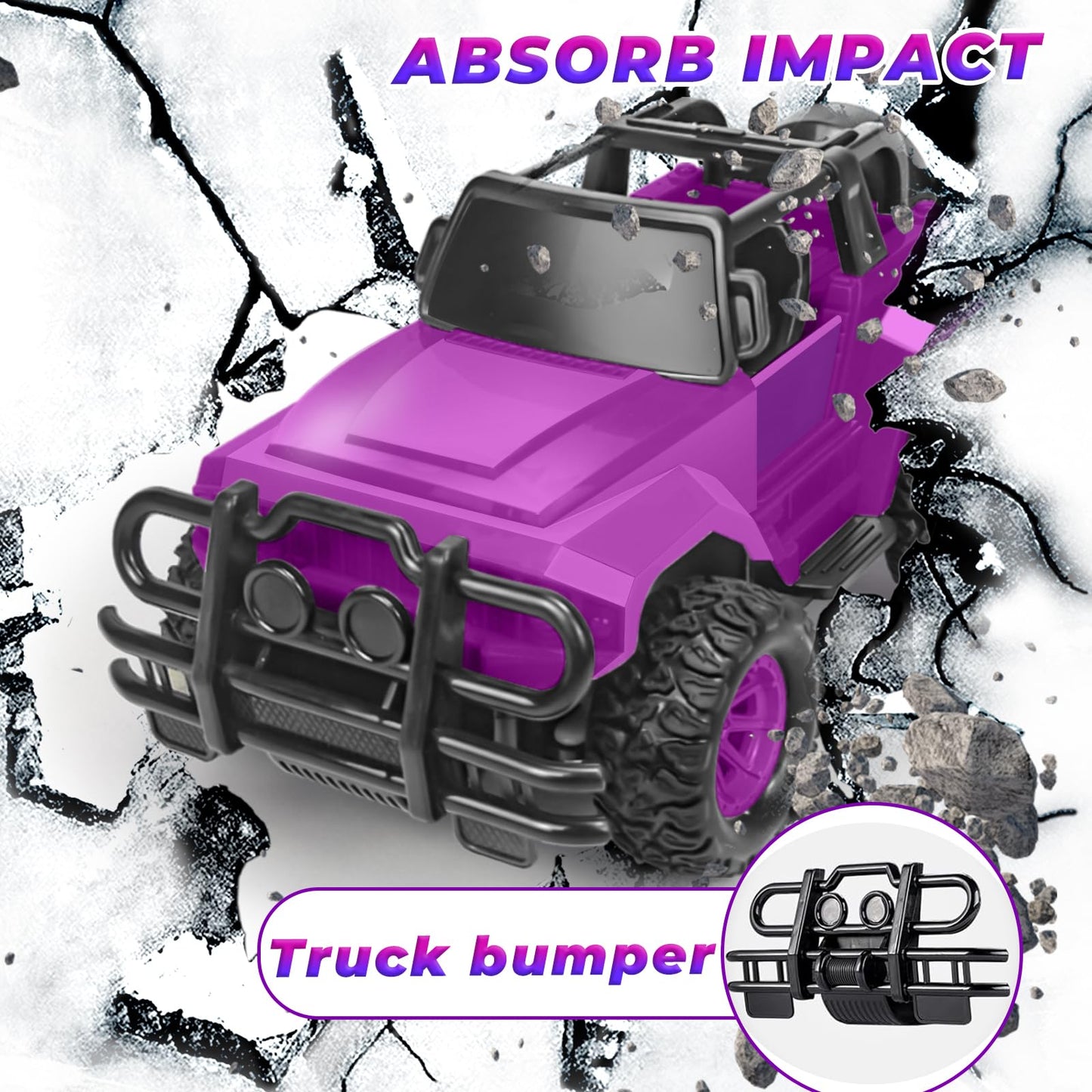 Ynanimery Remote Control Car, Purple Rc Truck for Girls Toddlers, 1:20 Scale RC Truck All Terrain Trucks, Rc Car Toys Gift for K