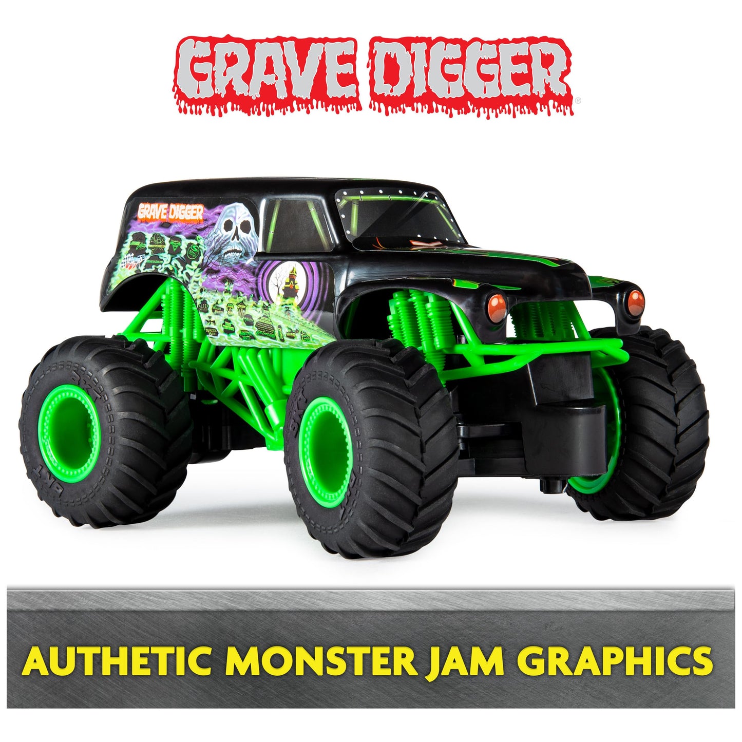 Monster Jam, Official Grave Digger Remote Control Monster Truck, 1:24 Scale, 2.4 Ghz, Kids Toys For Boys And Girls Ages 4 And Up