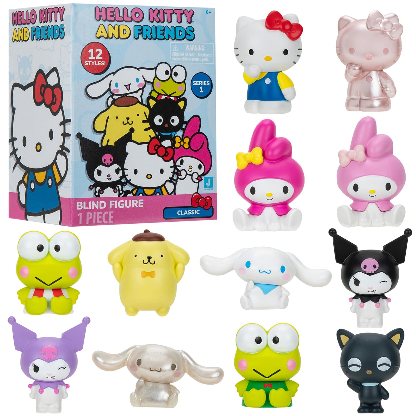 Hello Kitty And Friends Mystery Blind Box, Single - Series 1 - Collectible Sanrio Mini 2' Figure Mystery Toy - Styles May Vary - Easter Basket Stuffer Gift For Kids, Girls, Boys - 6+