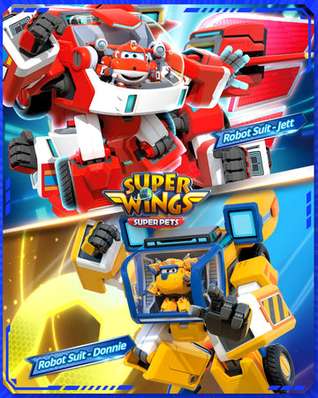 Super Wings Toys 7 Inch Donnie'S Transforming Robot From Plane Just 15 Steps, Action Figures Toy For Kids Ages 3+, Gift For Pres