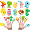 Kiddie Play Finger Puppets For Kids, 10 Pc Cartoon Animals Puppets Rubber Set For Story Time And Bath Toys