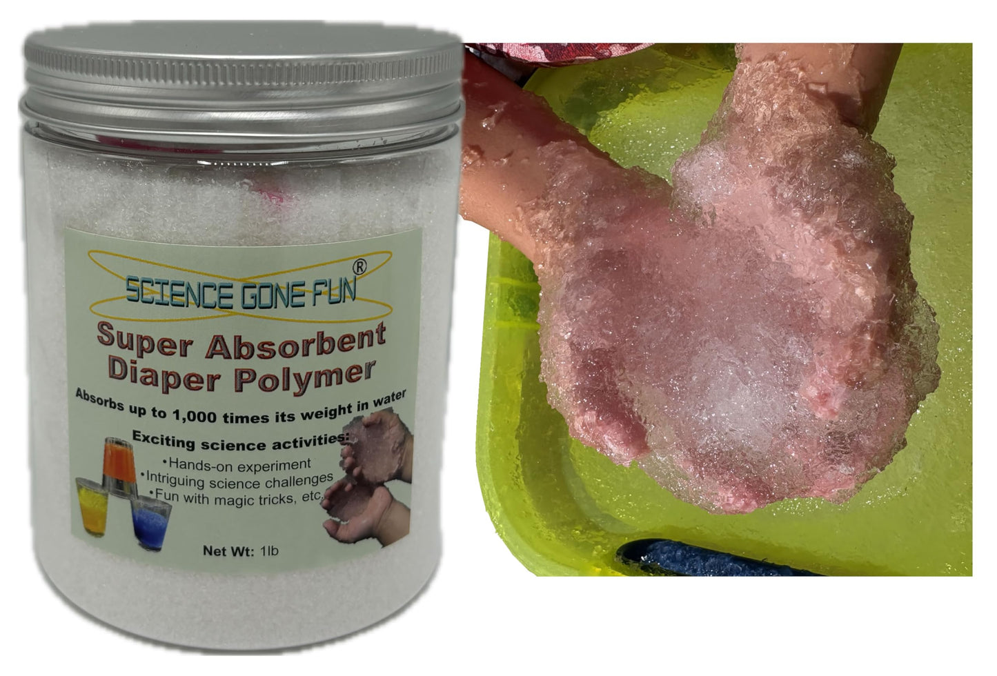 Experiment With 1 Pound Of Diaper Polymer Science, Also Great For Making Slime