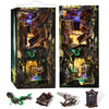 MiniCity DIY Book Nook Kit - Alice in Wonderland - 4.3"x7"x9" - Multicolor Wooden Dollhouse with Lights