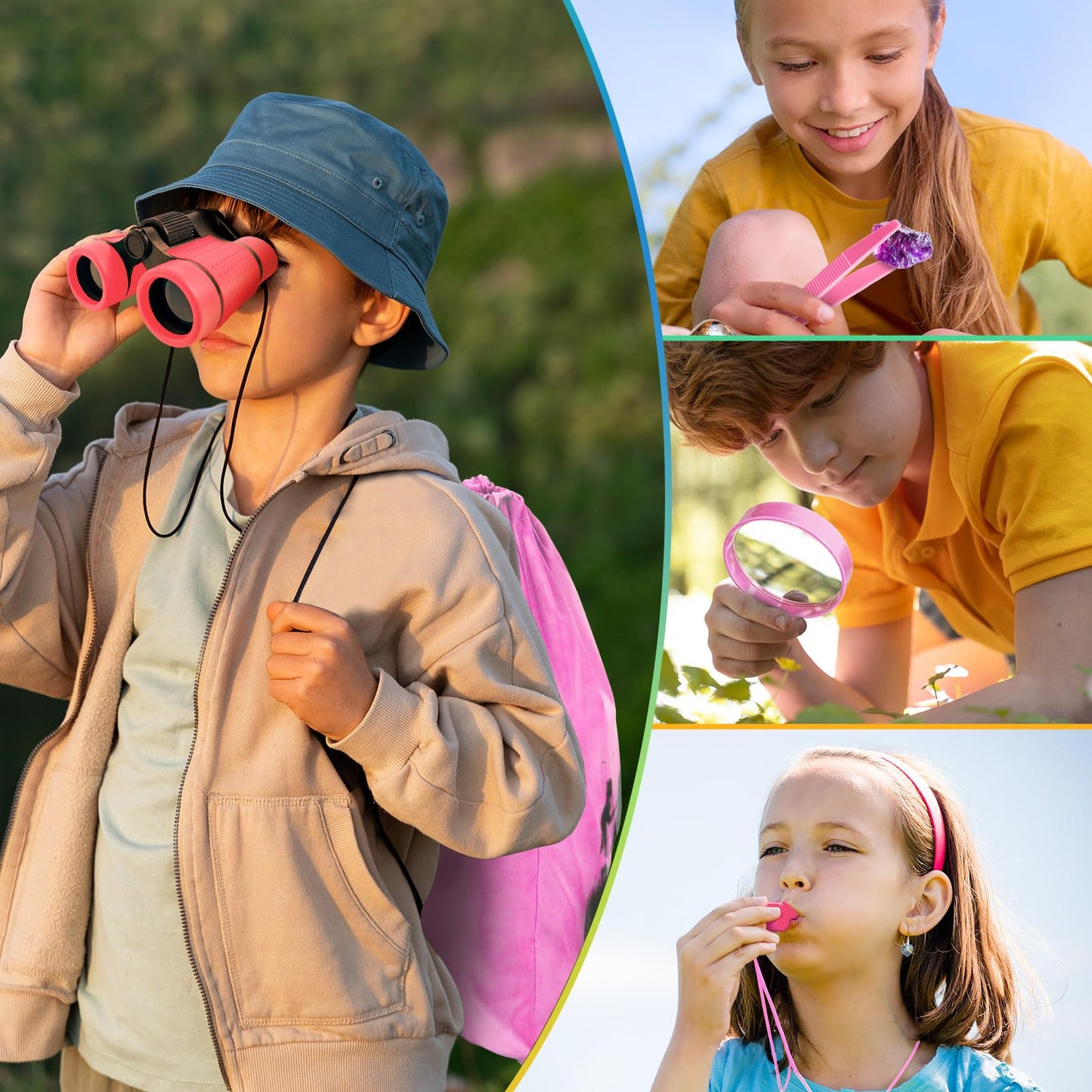 YOPINSAND Kids Explorer Kit & Bug Catcher Kit, Camping Gear for Kids, Outdoor Exploration Set with Backpack & Binoculars, Ideal