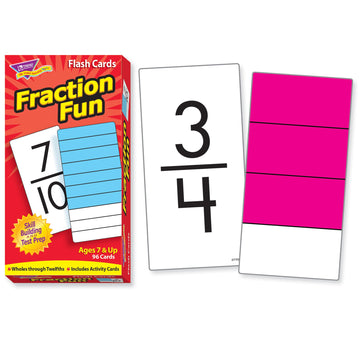 Trend Enterprises: Fraction Fun Skill Drill Flash Cards, Wholes To Twelfths In Symbols & Graphs, Exciting Way For Everyone To Learn, Great For Skill Building And Test Prep, 96 Cards Included, Ages 7+