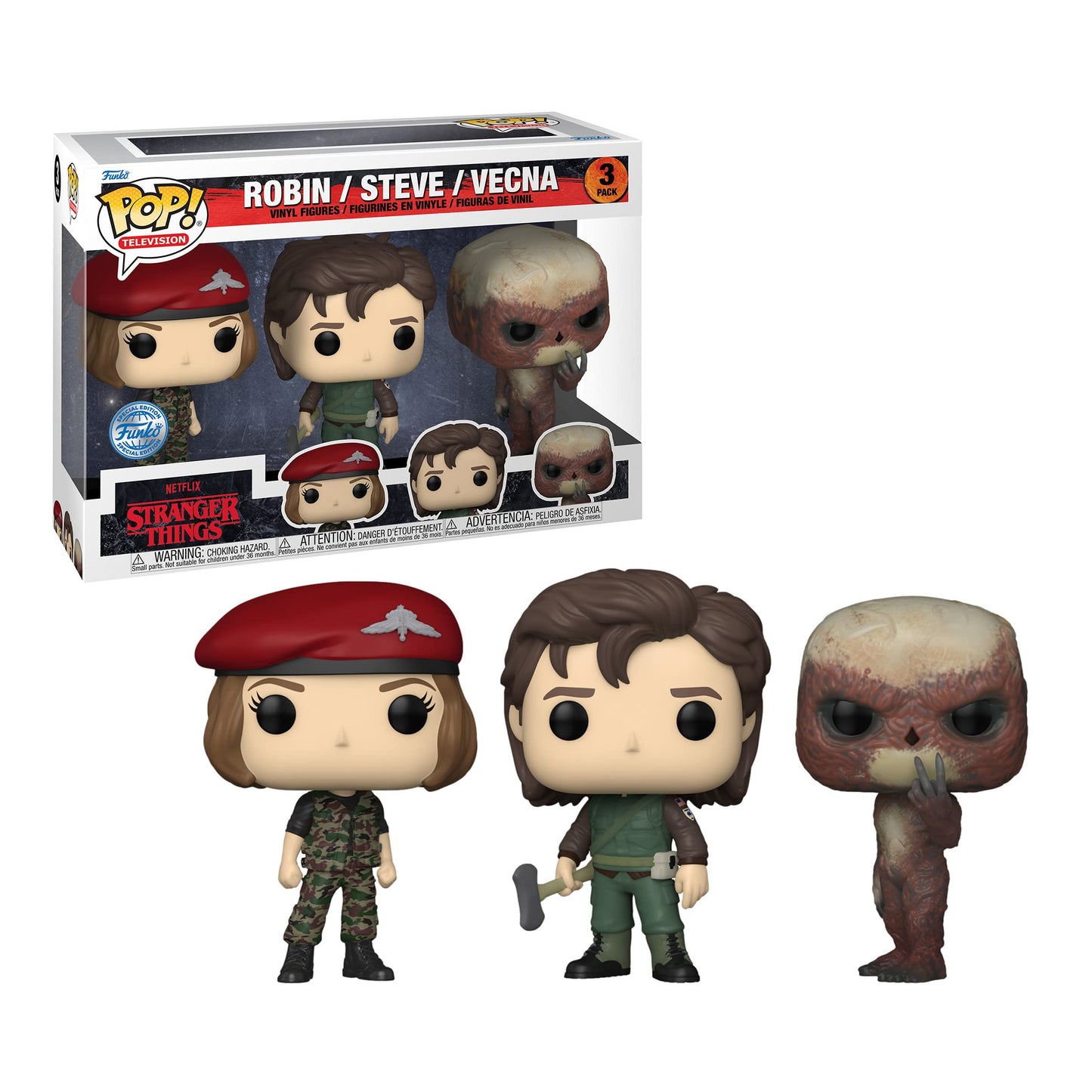 Funko POP! TV: Stranger Things - Robin Steve & Vecna Special Edition Multicolor limited availability 3-Pack Vinyl Figures