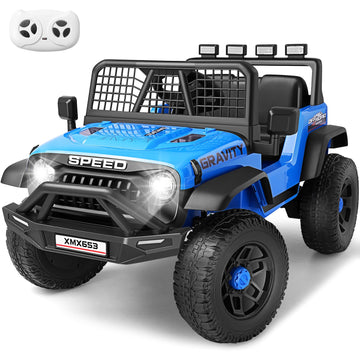 Hikole 24 Volt Ride On Toys For Boys, Power Wheels With Remote Control, 2 100W Motors, Shock Springs, Fast/Slow Speeds, Driving