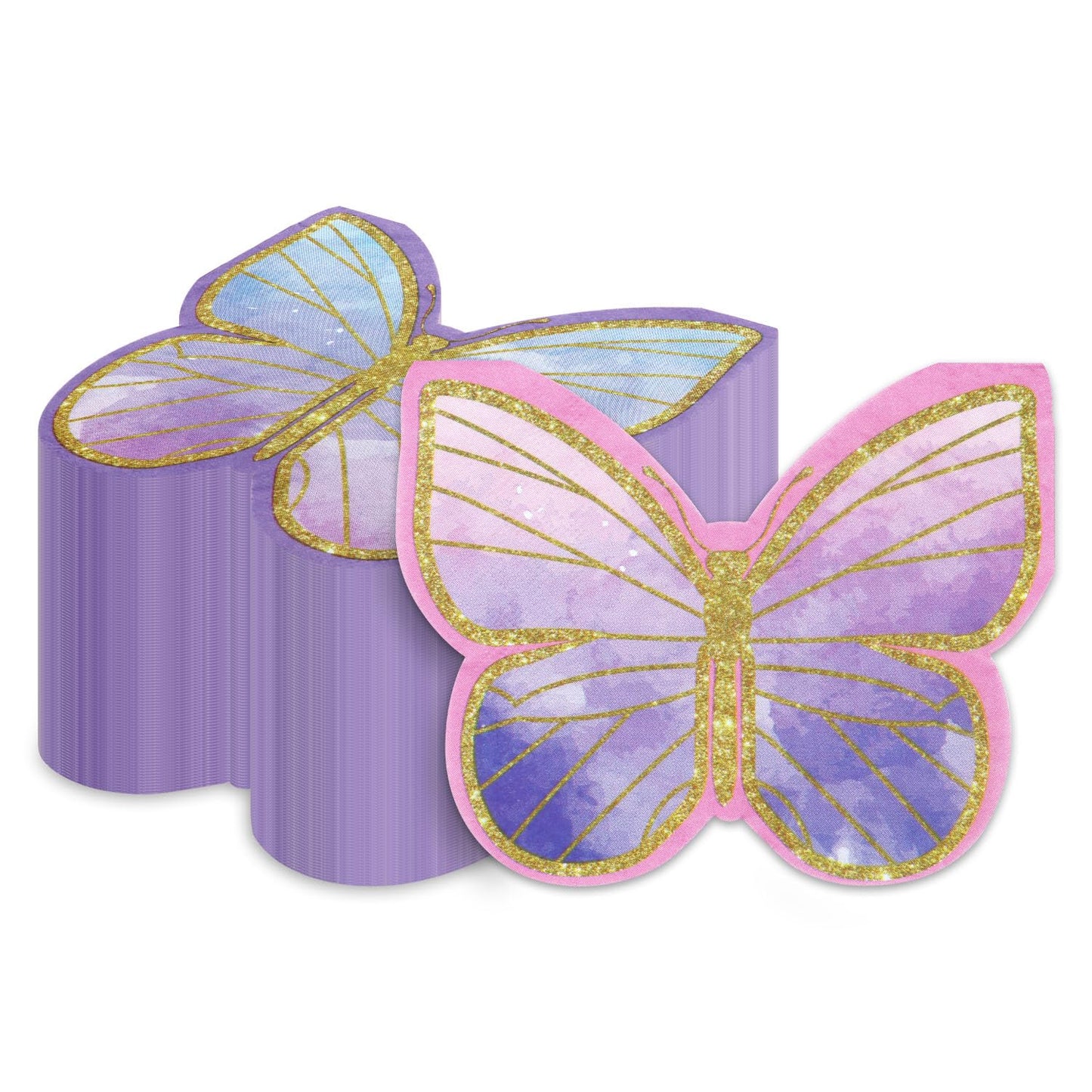 100Pcs Butterfly Napkins 13 X 13 Inches Blue Floral Paper Napkins Spring Flower Party Napkins Decorative Paper Napkins For Wedding Floral Spring Butterfly Birthday Decorations -Like New