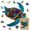 Cafthub Wooden Jigsaw Puzzles A4 - Animal Shaped - Wooden Puzzles For Adults And Family (Colorful Sea Turtle)