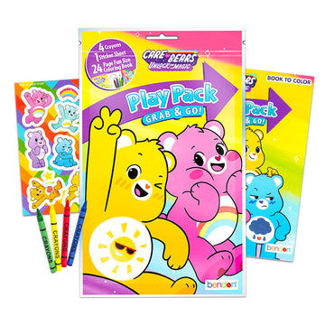Bendon Care Bears Ultimate Party Favors - 12 Sets with Stickers, Coloring Books & Crayons