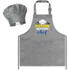 R HORSE Kid Apron and Chef Hat Set 2Pcs Adjustable Children Gray Kitchen Apron, Dress up Role Play Chef Toy Cooking Baking Paint