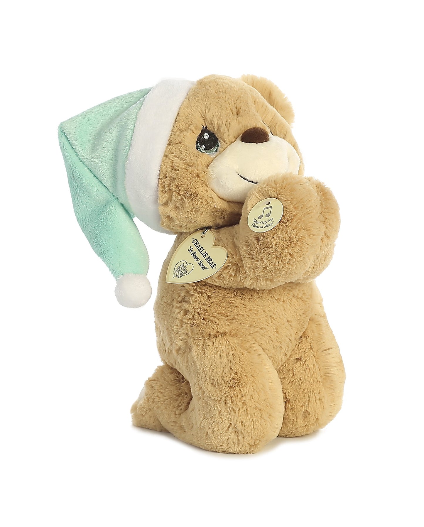 Aurora® Charlie Prayer Bear Stuffed Animal - 10-Inch Brown - Polyester - Inspirational Precious Moments™