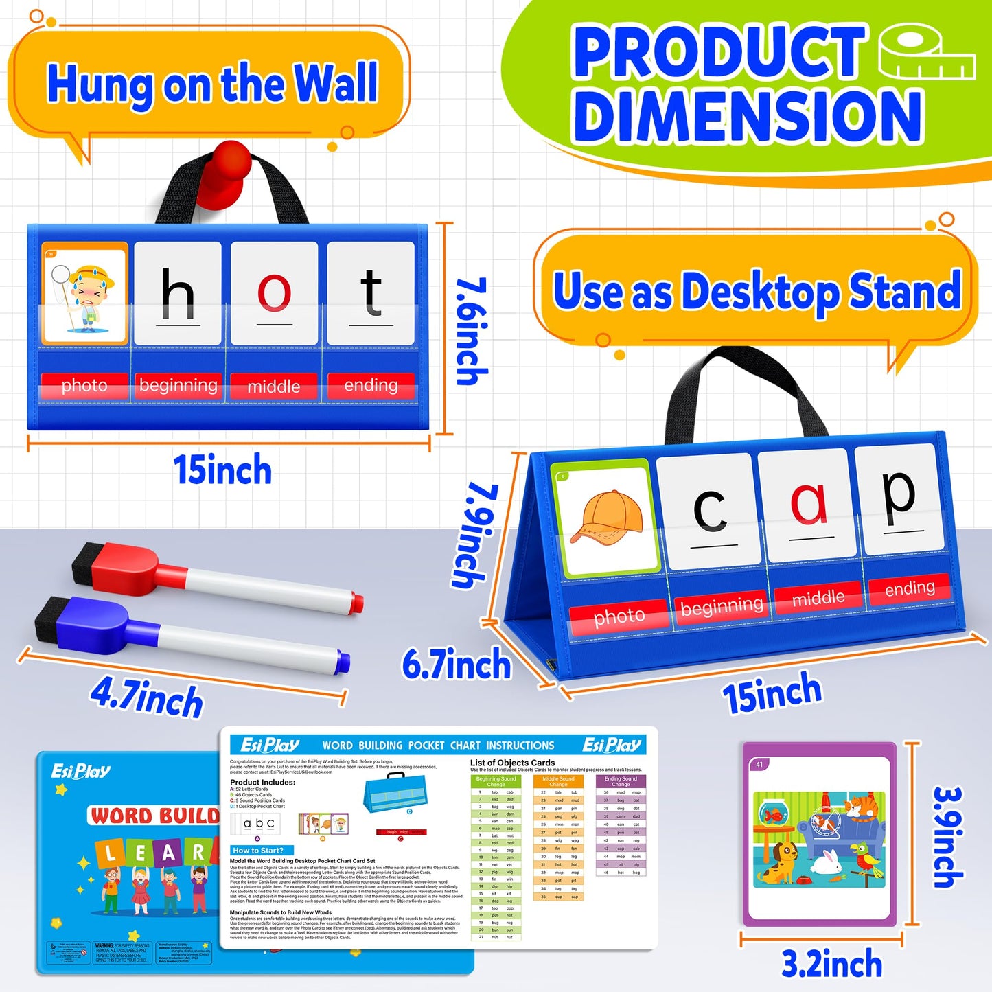 Cvc Word Building Pocket Chart, Esiplay Sight Words Flash Cards Kindergarten Classroom Must Haves, Phonics Games Blending Board