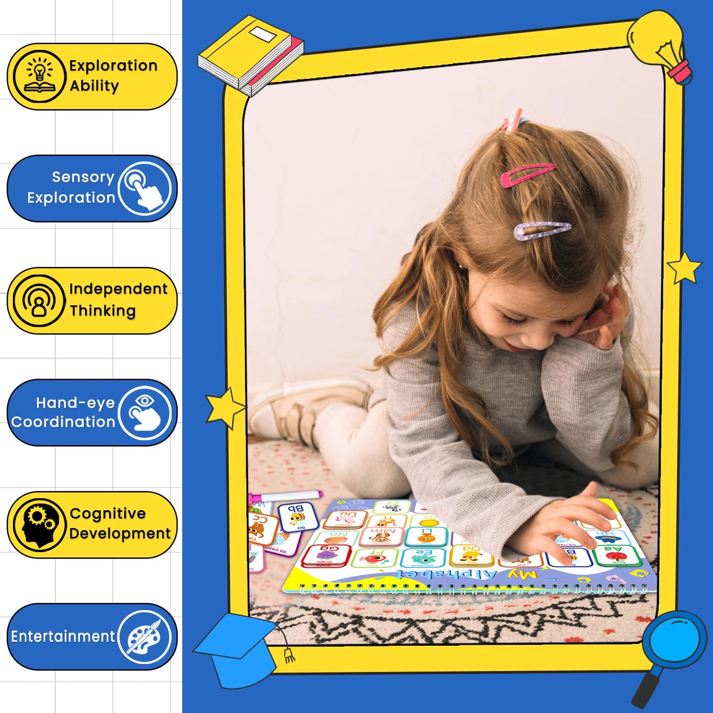 Homseon 36 Theme Montessori Busy Book For Toddlers 3 And Up, Preschool Learning Activities For Kids Kindergaten Educational Toys