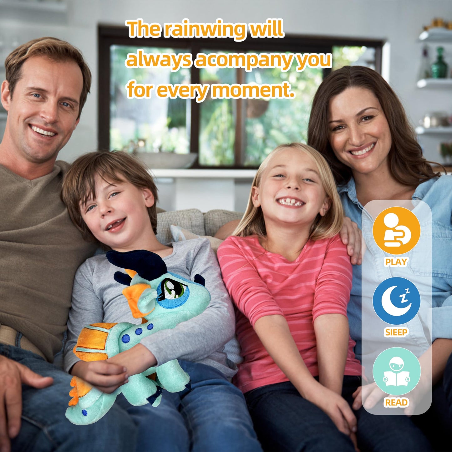 Kobataro Wings Dragon Plush Toys Stuffed Animal Plushies Cute Figure Merch Present For Kids For Aged 3+ (Blue)