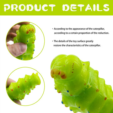 Funscene Soft Rubber Squishy Caterpillar Toy, Tpr Super Stretch Caterpillar Toy For Kids, Squeeze Toys, Perfect For Gifts, Party