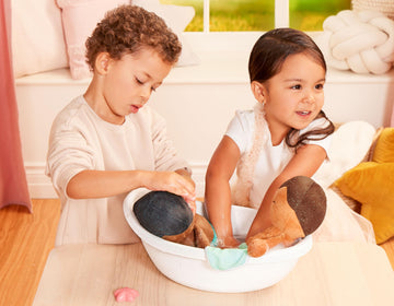 Lullababy - 14-Inch Washable Bath Baby Doll Boy - Soft Plush Body For Real Water Play - Blond Hair & Tub Accessories - Toddler B