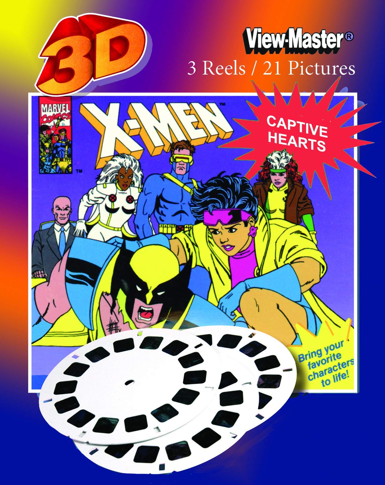 3D Viewer Reels X-Men - Captive Hearts - Viewmaster - 3 Reel Set - 21 3D Images