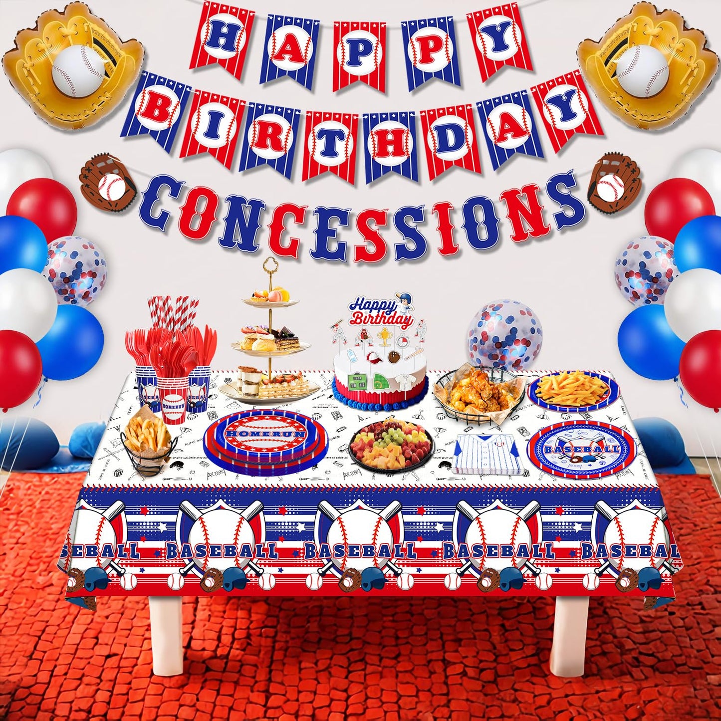 201 Pack Baseball Party Decorations Baseball Birthday Party Supplies Sports Theme Birthday Party Decor Baseball Tableware Set -