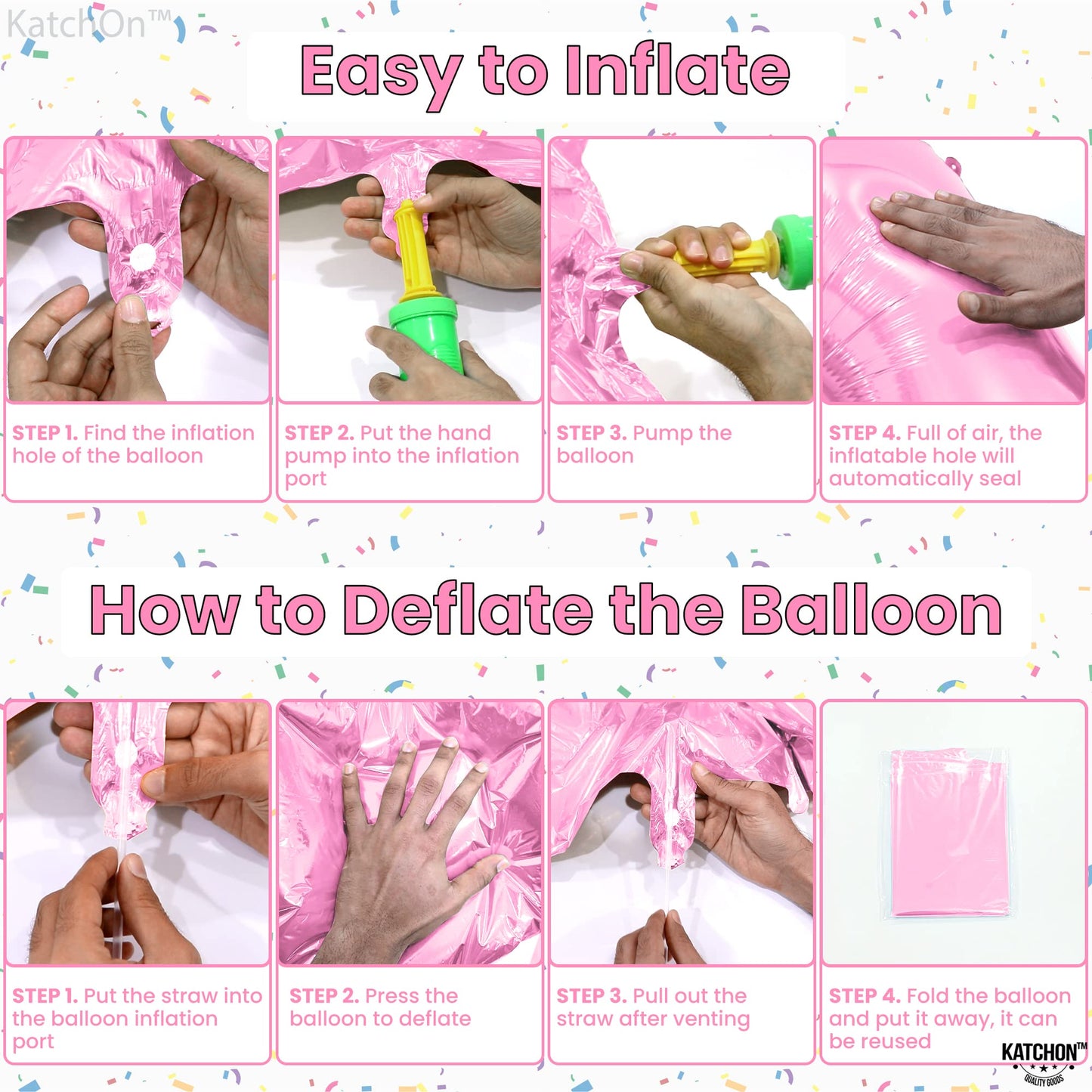 Katchon, Giant Light Pink Number 6 Balloon - 40 Inch | 6Th Birthday Balloon For 6Th Birthday Decorations | 6 Balloons For Birthday | Six Balloon Number | 6 Year Old Balloon For 6 Year Decorations