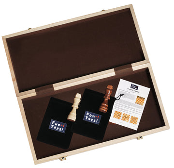 Fun+1 Toys! Wooden Chess Set For Adults And Kids, 15 '' Portable Chess Board Set With Chess Pieces & Drawstring Bag