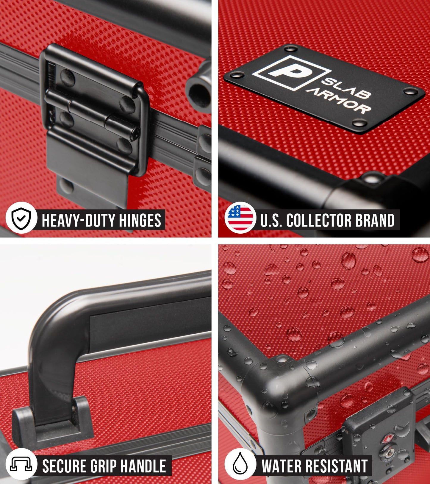 Panopply SLAB protective covering 4 Row Graded Card Storage Box PSA Card Slab Case For Graded cards Holds 160+ Slabs Graded Card Case for PSA Slab Box Graded Card Storage Sports Baseball Card Collector Gifts (RED)