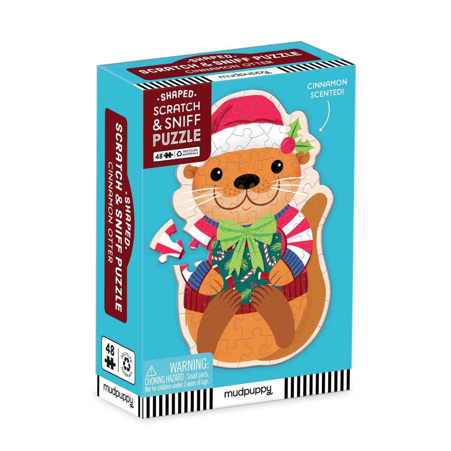Mudpuppy Cinnamon Otter - 48 Piece Mini Scratch & Sniff Puzzle with Colorful and Fun Illustrations of A Otter and Scented Puzzle