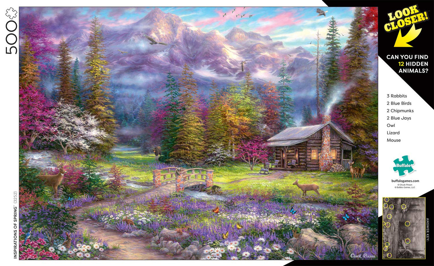 Buffalo Games 500 Piece Jigsaw Puzzle - Inspirations of Spring, Multicolor, Large Size, Challenging for Adults, Model 3252
