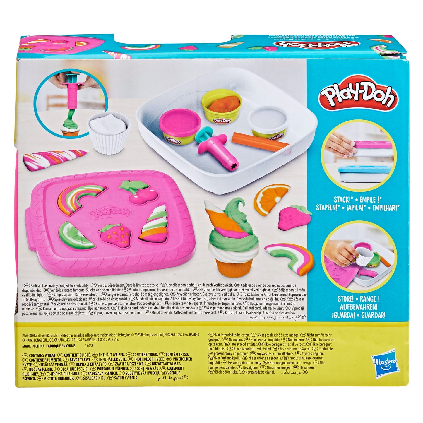 Play-Doh Create ‘N Go Cupcakes Playset, 4 Colors & Storage Container, Play Food Sets, Easter Basket Stuffers, Preschool Toys, Kids Arts & Crafts, Ages 3+