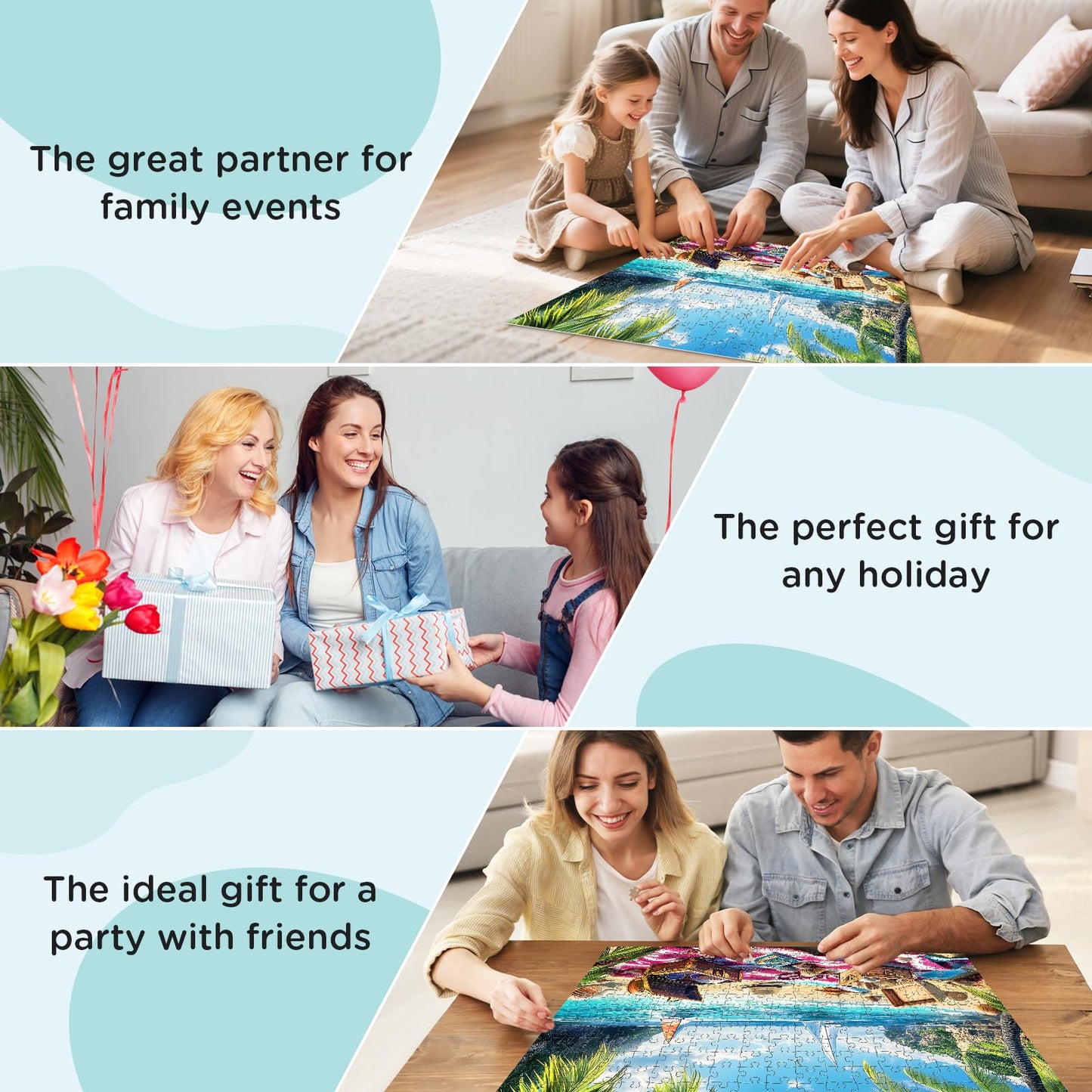 300 Pieces Puzzle for mature-themeds Beach Treasure Puzzle 300 Pieces Jigsaw Puzzles for mature-themed Kids Elderly Summer Sea Puzzles Game mature-themed Puzzles Family Challenging Game Home Decor Gift Toy 20.5x15 in