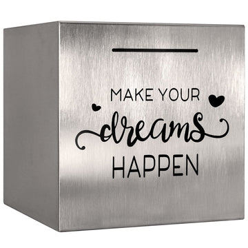 Piggy Bank Made Of Stainless Steel, Piggy Banks For Adults Coin Bank,Can Only Save The Piggy Bank That Cannot Be Taken Out (7.8'X7.8'X7.8')