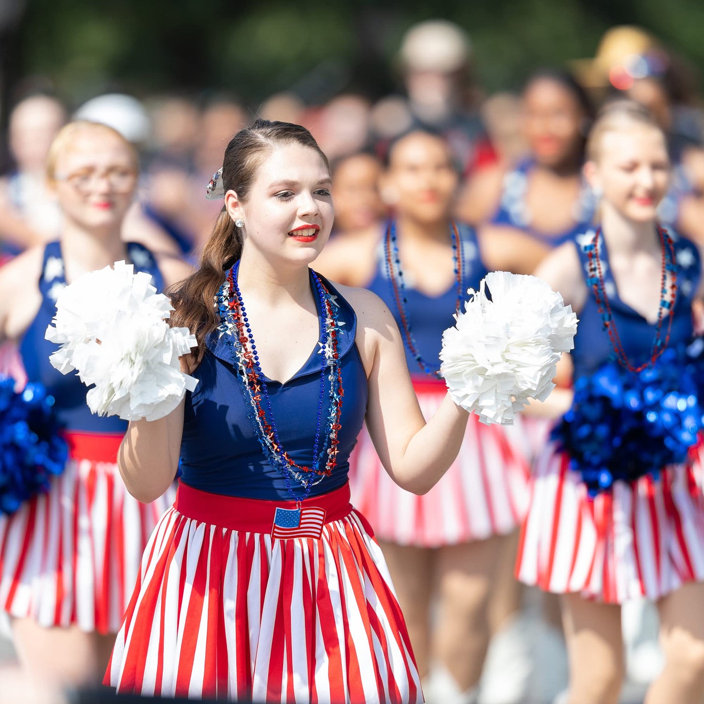 EOBOH 4th of July Necklace Accessories, 24PCS Independence Day Beads Necklaces Bulk, 15 Kinds Fourth of July Red Blue White Star