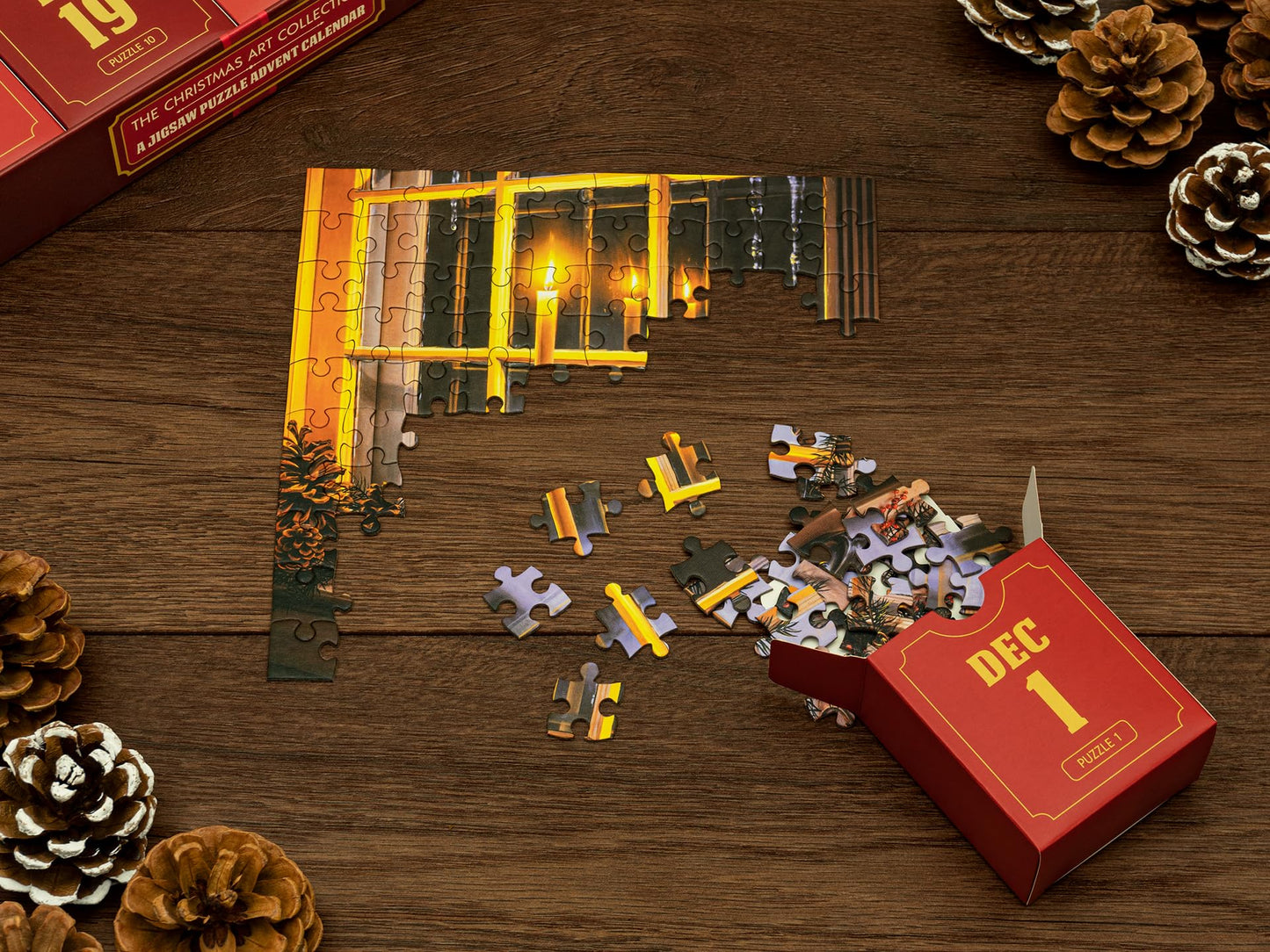 Unique Jigsaw Puzzle Advent Calendar 2024 – Collection Of Twelve 100-Piece Puzzles, 12 Days Of Xmas Holiday Countdown, Fun For Kids, Adults And Family, Licensed Artwork From 12 Well-Known Artists