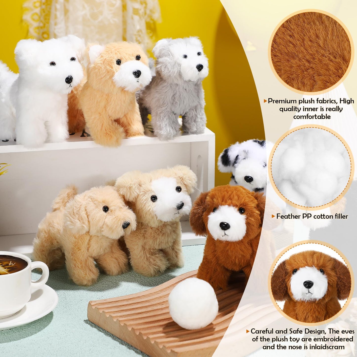 Sumind 8 Pieces Plush Dogs 5 Inch Stuffed Animals Bulk Assorted Cute Stuffed Dogs Small Animal Plush Toys For Girls Boys Graduation Valentine School Classroom Party Supplies Favors(Standing Dog)