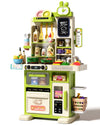 70PCS Kids Kitchen Playset, Kid Play Kitchen with Realistic Lights & Sounds, Spray Sink Toy Kitchen Accessories, Pretend Food To