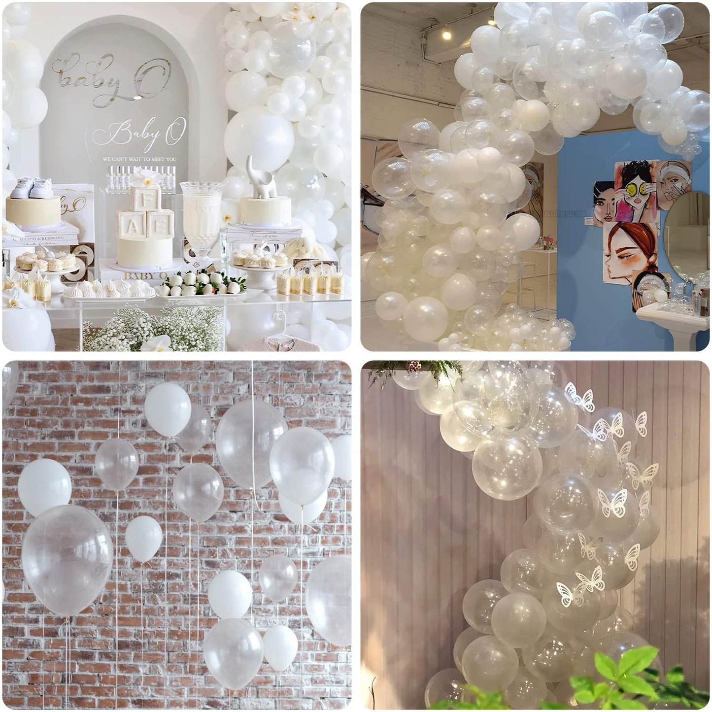 Labeol Clear Balloon Garland Kit - 151PCS, 18/12/10/5 Inch Transparent Latex Balloons for Party, Birthday, Wedding Decorations