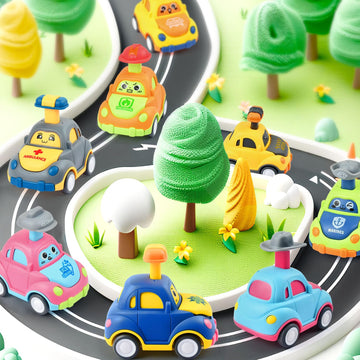 soi-meme 8 Pack Press and Go Car Toys for Toddlers 1-3 Year Old,Infant Play Vehicle Set Toys for 1 2 3, Baby Car Toys for 9-12-1