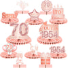Happy 70Th Birthday Rose Gold Table Honeycomb Centerpieces Balloons Theme Decor Table Decorations Table Toppers For Girls Women Sweet Princess 70 Years Old Pink Birthday Party Bday Supplies Ornament