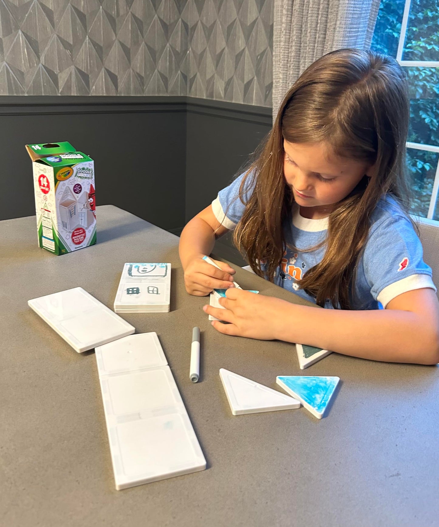 Createon Crayola Doodle Magnetic Tiles, Building Set For Kids, Magnetic Building Toys For Kids, Stem Travel Toys For Boys And Gi