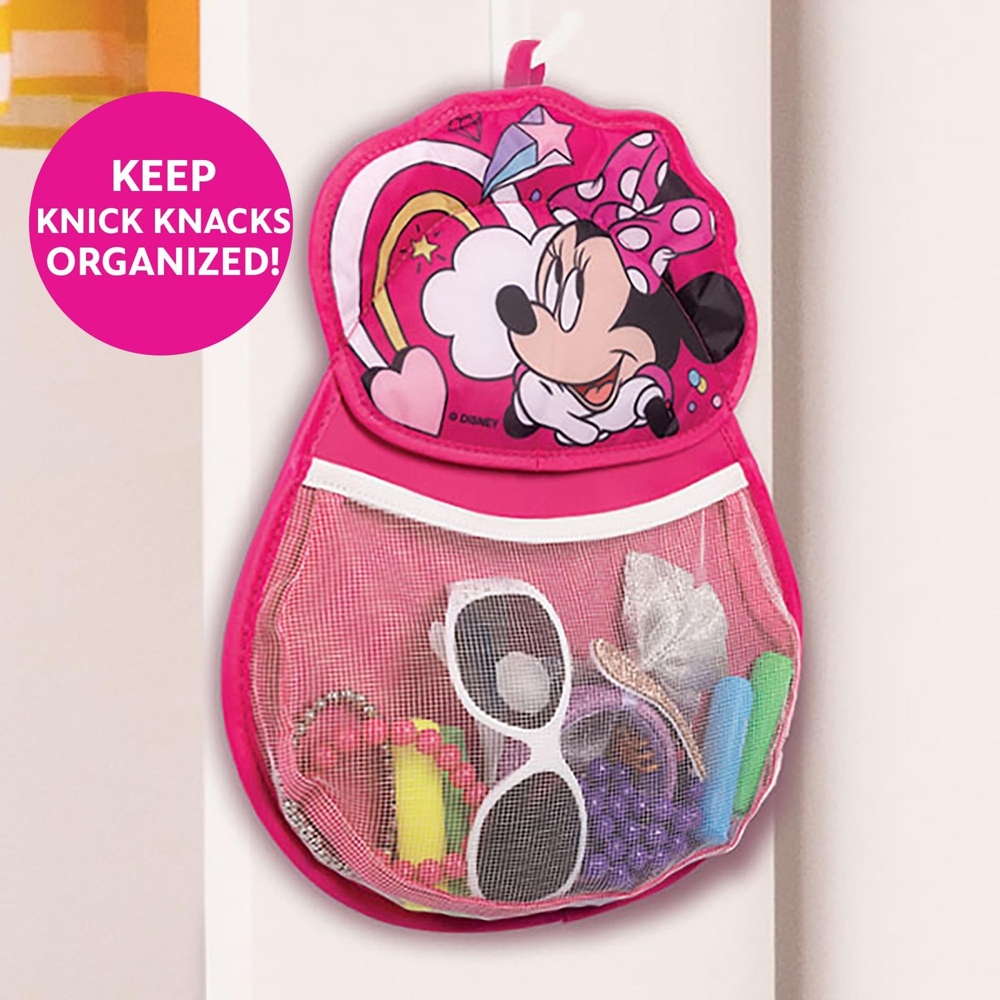 Minnie Mouse Kids Storage Room Essentials Décor Combo Pack - Storage Cubes, Hanging Storage, Pop-Up Hamper & Knick Knack Hanger Storage