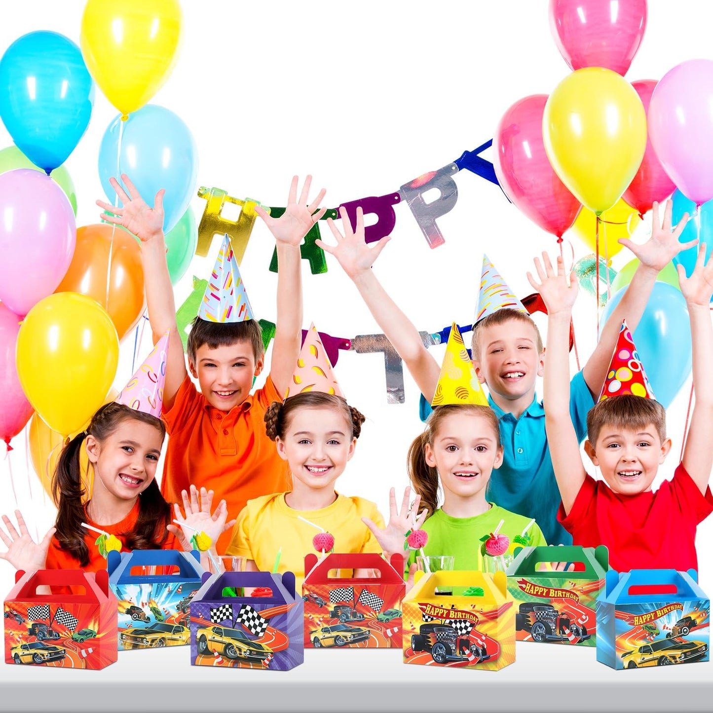 12Pcs Race Car Party Treat Boxes Hot Car Gift Box Birthday Party Supplies Wheels Wild Goodie Gift Boxes Race Car Party Favor Box